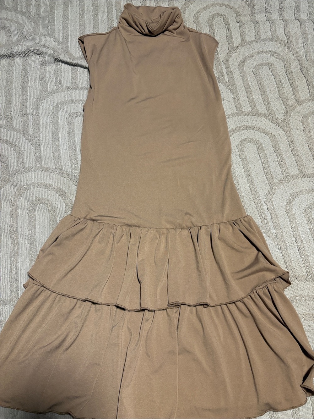 wild fable Sleeveless Turtleneck Tiered Maxi Dress - Taupe